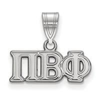 Sterling Silver Rhodium-plated LogoArt Pi Beta Phi Sorority Greek Letters Medium Pendant view 1