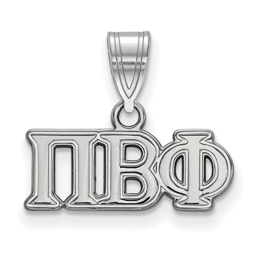 Sterling Silver Rhodium-plated LogoArt Pi Beta Phi Sorority Greek Letters Medium Pendant
