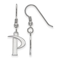 Sterling Silver Rhodium-plated LogoArt Pepperdine University Letter P Small Dangle Wire Earrings view 1