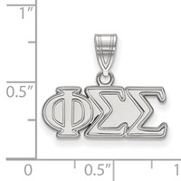 Sterling Silver Rhodium-plated LogoArt Phi Sigma Sigma Sorority Greek Letters Medium Pendant view 2