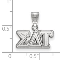 Sterling Silver Rhodium-plated LogoArt Sigma Delta Tau Sorority Greek Letters Medium Pendant view 2