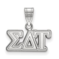 Sterling Silver Rhodium-plated LogoArt Sigma Delta Tau Sorority Greek Letters Medium Pendant view 1