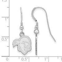 Sterling Silver Rhodium-plated LogoArt Seton Hall University Pirate Small Dangle Wire Earrings view 2