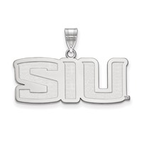 Sterling Silver Rhodium-plated LogoArt Southern Illinois University S-i-u Medium Pendant view 1