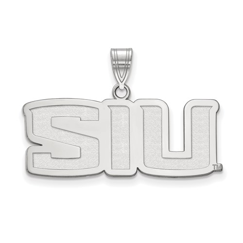 Sterling Silver Rhodium-plated LogoArt Southern Illinois University S-i-u Medium Pendant