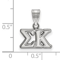 Sterling Silver Rhodium-plated LogoArt Sigma Kappa Sorority Greek Letters Medium Pendant view 2