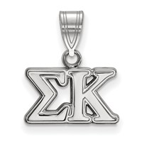 Sterling Silver Rhodium-plated LogoArt Sigma Kappa Sorority Greek Letters Medium Pendant view 1
