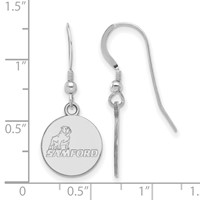 Sterling Silver Rhodium-plated LogoArt Samford University Small Dangle Wire Earrings view 2
