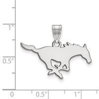 Sterling Silver Rhodium-plated LogoArt Southern Methodist University Mustang Medium Pendant view 2