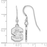 Sterling Silver Rhodium-plated LogoArt South Carolina State University Small Dangle Wire Earrings view 2