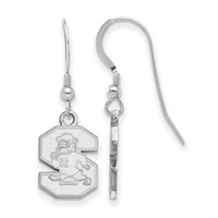 Sterling Silver Rhodium-plated LogoArt South Carolina State University Small Dangle Wire Earrings view 1