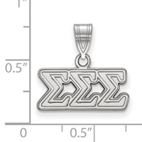 Sterling Silver Rhodium-plated LogoArt Sigma Sigma Sigma Sorority Greek Letters Medium Pendant view 2