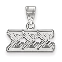 Sterling Silver Rhodium-plated LogoArt Sigma Sigma Sigma Sorority Greek Letters Medium Pendant view 1