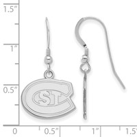 Sterling Silver Rhodium-plated LogoArt St. Cloud State University Small Dangle Wire Earrings view 2