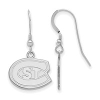 Sterling Silver Rhodium-plated LogoArt St. Cloud State University Small Dangle Wire Earrings view 1
