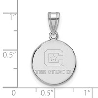Sterling Silver Rh-plated LogoArt the Citadel Medium Pendant view 2
