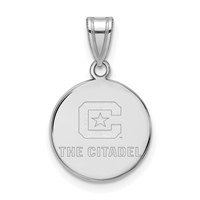 Sterling Silver Rh-plated LogoArt the Citadel Medium Pendant view 1