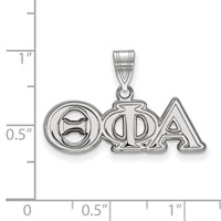 Sterling Silver Rhodium-plated LogoArt Theta Phi Alpha Sorority Greek Letters Medium Pendant view 2