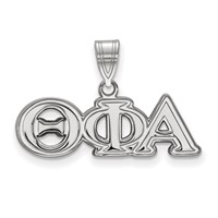 Sterling Silver Rhodium-plated LogoArt Theta Phi Alpha Sorority Greek Letters Medium Pendant view 1