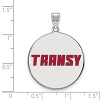 Sterling Silver Rhodium-plated LogoArt Transylvania University Extra Large Enameled Disc Pendant view 2
