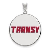 Sterling Silver Rhodium-plated LogoArt Transylvania University Extra Large Enameled Disc Pendant view 1