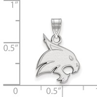 Sterling Silver Rhodium-plated LogoArt Texas State University Bobcat Medium Pendant view 2