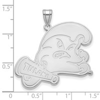 Sterling Silver Rhodium-plated LogoArt Tulane University Extra Large Pendant view 3