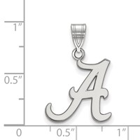 Sterling Silver Rhodium-plated LogoArt University of Alabama Letter a Medium Pendant view 2