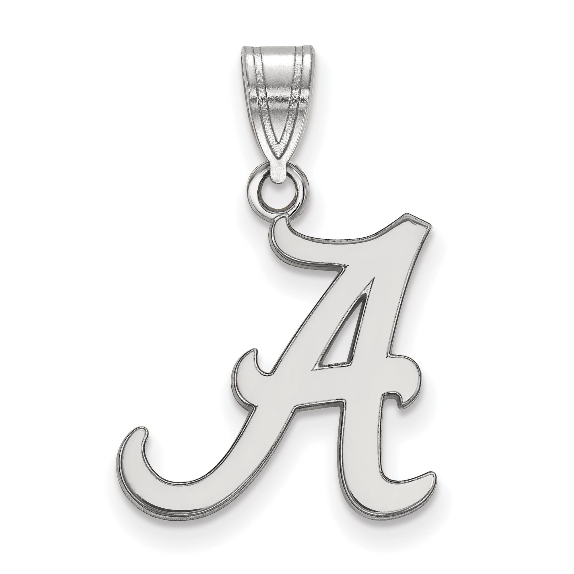 LogoArt University of Alabama Letter A Medium Pendant Sterling/Gold