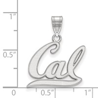Sterling Silver Rhodium-plated LogoArt University of California Berkeley Medium Pendant view 2