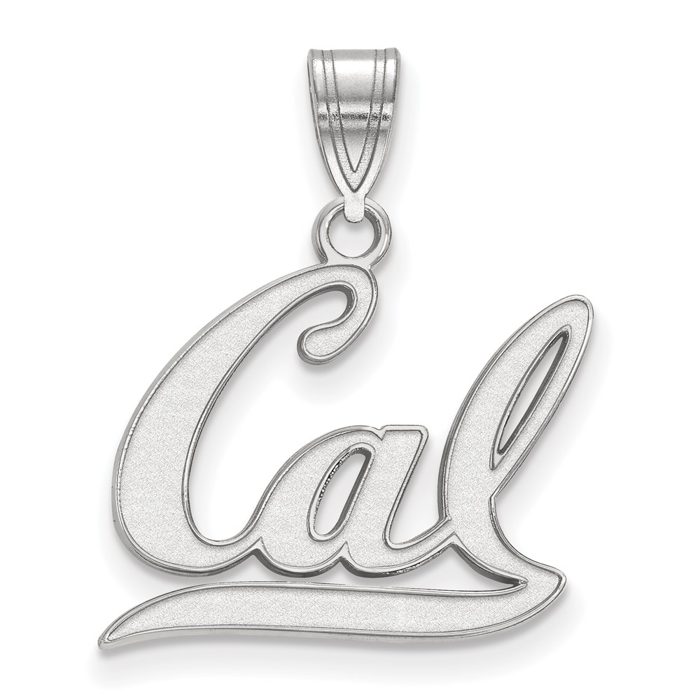 Sterling Silver Rhodium-plated LogoArt University of California Berkeley Medium Pendant