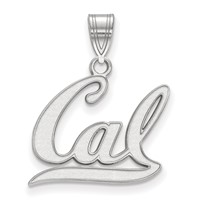 Sterling Silver Rhodium-plated LogoArt University of California Berkeley Medium Pendant view 1