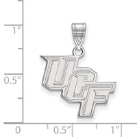 Sterling Silver Rhodium-plated LogoArt University of Central Florida U-c-f Medium Pendant view 2