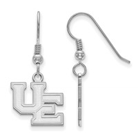 Sterling Silver Rhodium-plated LogoArt University of Evansville Purple Aces Small Dangle Wire Earrings view 1