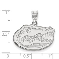 Sterling Silver Rhodium-plated LogoArt University of Florida Gator Medium Pendant view 2