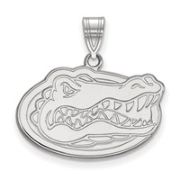 Sterling Silver Rhodium-plated LogoArt University of Florida Gator Medium Pendant view 1