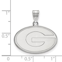 Sterling Silver Rhodium-plated LogoArt University of Georgia Letter G Medium Pendant view 2