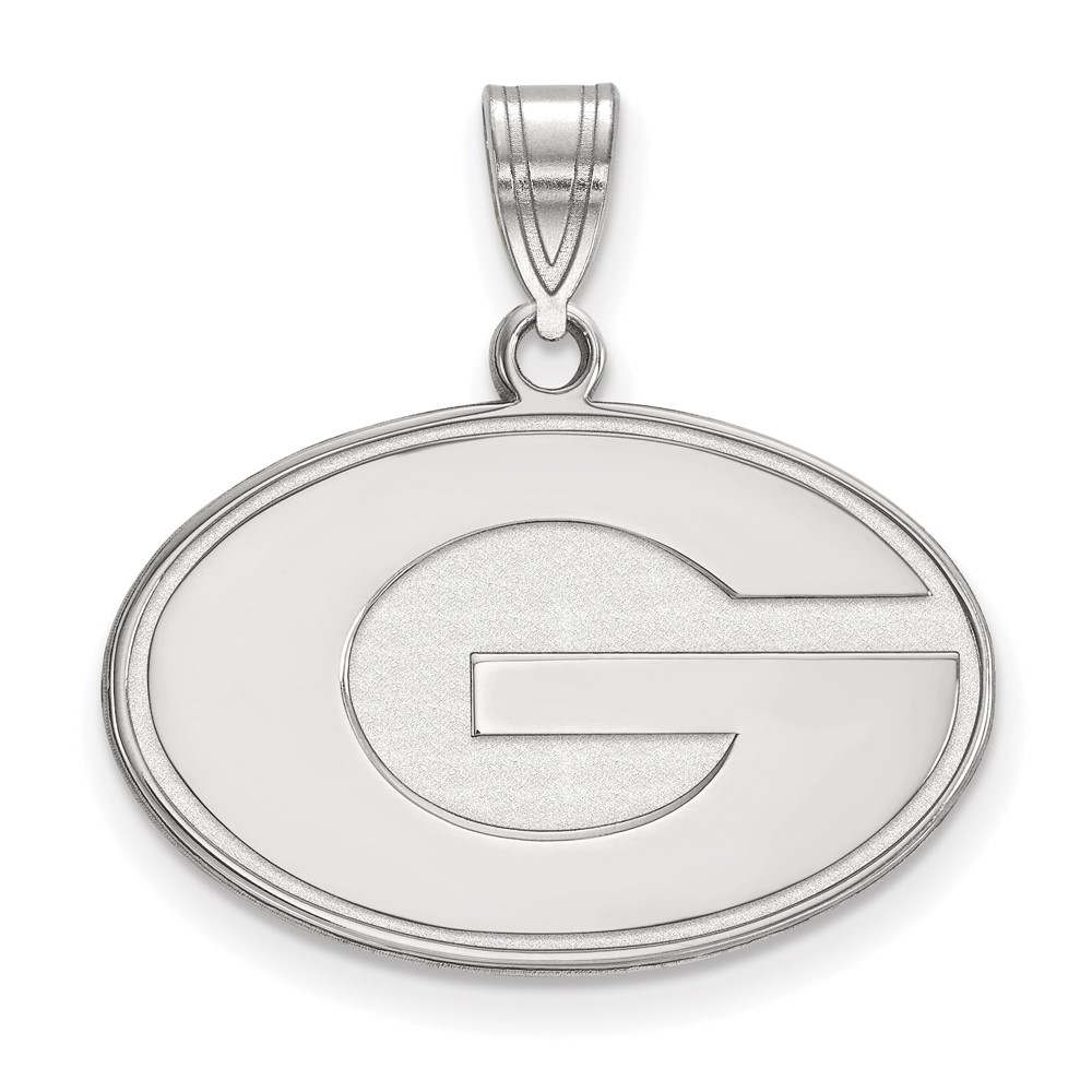 Sterling Silver Rhodium-plated LogoArt University of Georgia Letter G Medium Pendant