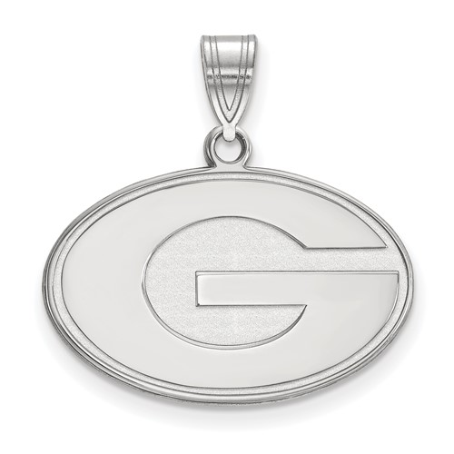 Sterling Silver Rhodium-plated LogoArt University of Georgia Letter G Medium Pendant