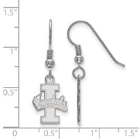 Sterling Silver Rhodium-plated LogoArt University of Idaho Vandals Small Dangle Wire Earrings view 2