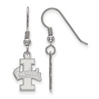 Sterling Silver Rhodium-plated LogoArt University of Idaho Vandals Small Dangle Wire Earrings view 1