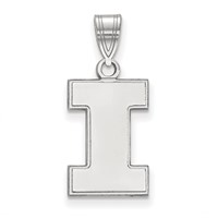 Sterling Silver Rhodium-plated LogoArt University of Illinois Letter I Medium Pendant view 1