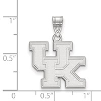 Sterling Silver Rhodium-plated LogoArt University of Kentucky U-k Medium Pendant view 2