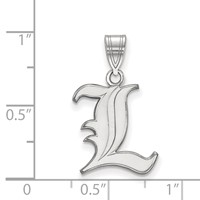 Sterling Silver Rhodium-plated LogoArt University of Louisville Letter L Medium Pendant view 2