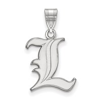 Sterling Silver Rhodium-plated LogoArt University of Louisville Letter L Medium Pendant view 1