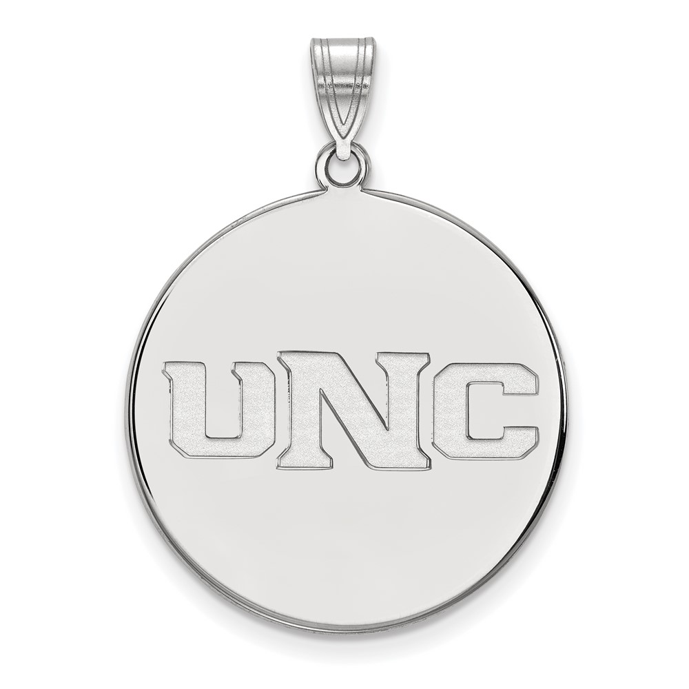Sterling Silver Rhodium-plated LogoArt University of Northern Colorado U-n-c Extra Large Disc Pendant