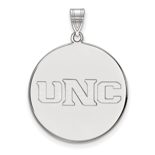 Sterling Silver Rhodium-plated LogoArt University of Northern Colorado U-n-c Extra Large Disc Pendant