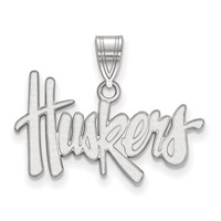 Sterling Silver Rhodium-plated LogoArt University of Nebraska Huskers Medium Pendant view 1