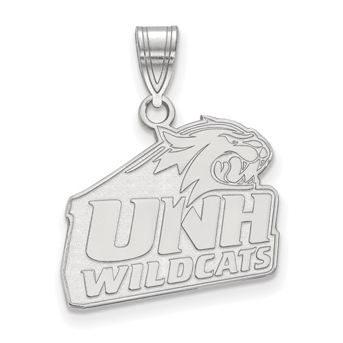 Sterling Silver Rhodium-plated LogoArt University of New Hampshire Medium Pendant