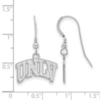 Sterling Silver Rhodium-plated LogoArt University of Nevada-Las Vegas U-n-l-v Small Dangle Wire Earrings view 2